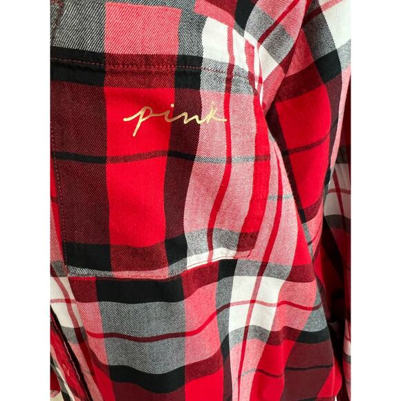 Victoria’s Secret PINK Women’s Red Plaid Dream Pajama Set Size XL - Picture 6 of 13
